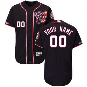 Wholesale Cheap Washington Nationals Majestic Alternate Flex Base Authentic Collection Custom Jersey Navy