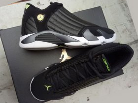 Wholesale Cheap Womens Jordan 14 Retro Shoes Black/White-Green