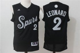 Wholesale Cheap Men\'s San Antonio Spurs #2 Kawhi Leonard adidas Black 2016 Christmas Day Stitched NBA Swingman Jersey