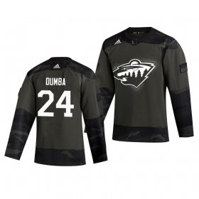 Wholesale Cheap Minnesota Wild #24 Matt Dumba Adidas 2019 Veterans Day Men\'s Authentic Practice NHL Jersey Camo