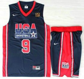 Wholesale Cheap USA Basketball 1992 Olympic Dream Team #9 Michael Jordan Blue Jerseys & Shorts