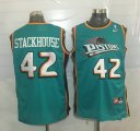 Wholesale Cheap Men's Detroit Pistons #42 Jerry Stackhouse Teal Green Hardwood Classics Soul Swingman Throwback Jersey