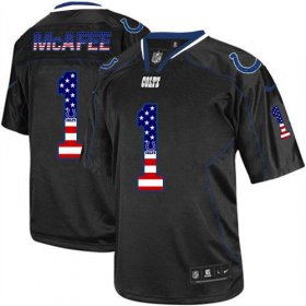 Wholesale Cheap Nike Colts #1 Pat McAfee Black Men\'s Stitched NFL Elite USA Flag Fashion Jersey