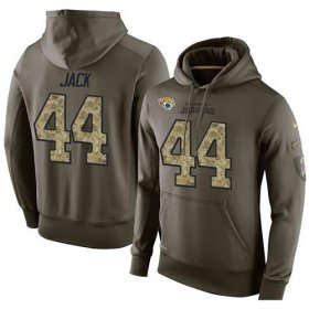 Wholesale Cheap NFL Men\'s Nike Jacksonville Jaguars #44 Myles Jack Stitched Green Olive Salute To Service KO Performance Hoodie