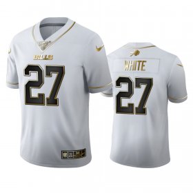 Wholesale Cheap Buffalo Bills #27 Tre\'Davious White Men\'s Nike White Golden Edition Vapor Limited NFL 100 Jersey