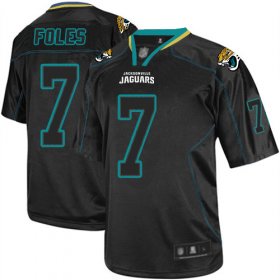 Wholesale Cheap Nike Jaguars #7 Nick Foles Lights Out Black Men\'s Stitched NFL Elite Jersey