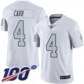 Wholesale Cheap Nike Raiders #4 Derek Carr White Youth Stitched NFL Limited Rush 100th Season Jersey