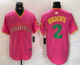 Wholesale Cheap Men\'s San Diego Padres #2 Xander Bogaerts Pink Fashion Baseball Jersey