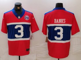 Men\'s New York Giants #3 Deonte Banks Limited Red Alternate FUSE Team Patch Vapor Jersey