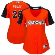 Wholesale Cheap Giants #28 Buster Posey Orange 2017 All-Star National League Women's Stitched MLB Jersey