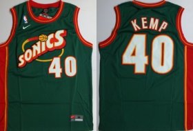 Wholesale Cheap Seattle Supersonics #40 Shawn Kemp 1995-96 Green Swingman Jersey