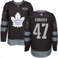 Wholesale Cheap Adidas Maple Leafs #47 Leo Komarov Black 1917-2017 100th Anniversary Stitched NHL Jersey