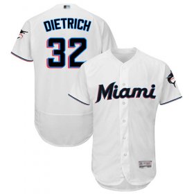 Wholesale Cheap marlins #32 Derek Dietrich White Flexbase Authentic Collection Stitched MLB Jersey