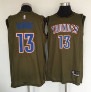 Wholesale Cheap Oklahoma City Thunder #13 Paul George Olive Nike Swingman Jersey