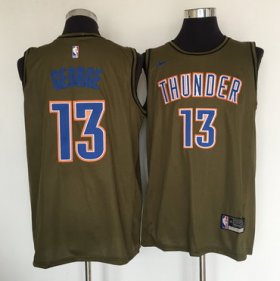 Wholesale Cheap Oklahoma City Thunder #13 Paul George Olive Nike Swingman Jersey