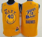 Wholesale Cheap Men's Golden State Warriors #40 Harrison Barnes Revolution 30 Swingman 2015-16 Retro Yellow Jersey