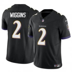 Cheap Men\'s Baltimore Ravens #2 Nate Wiggins Black 2024 Draft F.U.S.E. Vapor Limited Football Jersey