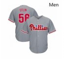 Wholesale Cheap Mens Philadelphia Phillies 56 Zach Eflin Replica Grey Road Cool Base Baseball Jersey