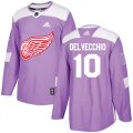 Wholesale Cheap Adidas Red Wings #10 Alex Delvecchio Purple Authentic Fights Cancer Stitched NHL Jersey