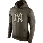 Wholesale Cheap Men's New York Yankees Nike Olive Salute To Service KO Performance Hoodie