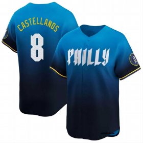 Men Nick Castellanos #8 Philadelphia Phillies Blue 2024 City Connect Stitched Jersey