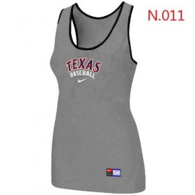 Wholesale Cheap Women\'s Nike Texas Rangers Tri-Blend Racerback Stretch Tank Top Light Grey