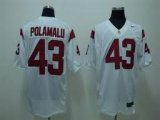 Wholesale Cheap USC Trojans #43 Polamalu White Jersey