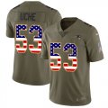 Cheap Nike Patriots #53 Josh Uche Olive/USA Flag Youth Stitched NFL Limited 2017 Salute To Service Jersey