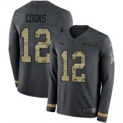 Wholesale Cheap Nike Rams #12 Brandin Cooks Anthracite Salute to Service Youth Stitched NFL Limited Therma Long Sleeve Jersey