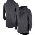 Wholesale Cheap Men's Atlanta Falcons Nike Heathered Charcoal Fan Gear Tonal Slub Hooded Long Sleeve T-Shirt