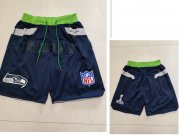 Wholesale Men's Seattle Seahawks Navy Blue Just Don Swingman Shorts