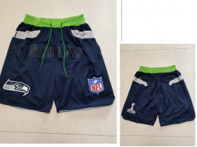 Wholesale Men\'s Seattle Seahawks Navy Blue Just Don Swingman Shorts