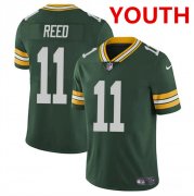 Cheap Youth Green Bay Packers #11 Jayden Reed Green Vapor Untouchable Football Stitched Jersey