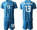 Wholesale Cheap Spain #13 Arrizabalaga Blue Goalkeeper Soccer Country Jersey