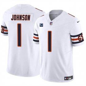 Cheap Men\'s Chicago Bears #1 Jaylon Johnson White 2024 F.U.S.E. With 1-star C Patch Vapor Untouchable Limited Football Stitched Jersey