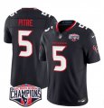 Cheap Men's Houston Texans #5 Jalen Pitre Navy F.U.S.E. 2024 AFC South Division Champions Vapor Limited Stitched Football Jersey