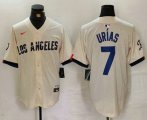 Cheap Men's Los Angeles Dodgers #7 Julio Urias Cream 2024 City Connect Limited Stitched Jersey