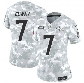 Cheap Women\'s Denver Broncos #7 John Elway 2024 F.U.S.E Arctic Camo Salute To Service Limited Stitched Jersey(Run Small)