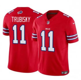 Cheap Men\'s Buffalo Bills #11 Mitch Trubisky Red 2023 F.U.S.E. Vapor Untouchable Limited Football Stitched Jersey