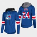 Wholesale Cheap Rangers #24 Boo Nieves Blue 2018 Pullover Platinum Hoodie