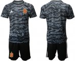 Wholesale Cheap Spain Blank Black Goalkeeper Soccer Country Jersey