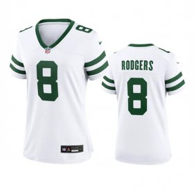 Cheap Women\'s New York Jets #8 Aaron Rodgers White 2024 Football Stitched Jersey(Run Small)