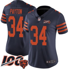 Wholesale Cheap Nike Bears #34 Walter Payton Navy Blue Alternate Women\'s Stitched NFL 100th Season Vapor Limited Jersey