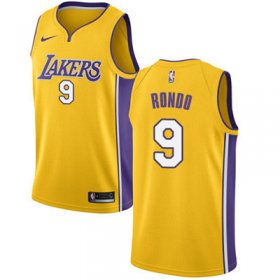 Wholesale Cheap Nike Los Angeles Lakers #9 Rajon Rondo Gold NBA Swingman Icon Edition Jersey