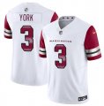 Cheap Men's Washington Commanders #3 Cade York White 2024 F.U.S.E Vapor Limited Football Stitched Jersey