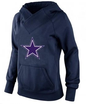 Wholesale Cheap Women\'s Dallas Cowboys International Version Pullover Hoodie Navy Blue