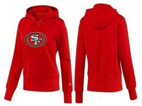 Wholesale Cheap Women\'s San Francisco 49ers Logo Pullover Hoodie Red