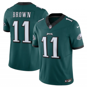 Wholesale Cheap Men\'s Philadelphia Eagles #11 A.J. Brown Green 2023 F.U.S.E. Vapor Untouchable Limited Stitched Football Jersey