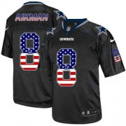 Wholesale Cheap Nike Cowboys #8 Troy Aikman Black Men's Stitched NFL Elite USA Flag Fashion Jersey