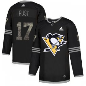 Wholesale Cheap Adidas Penguins #17 Bryan Rust Black Authentic Classic Stitched NHL Jersey